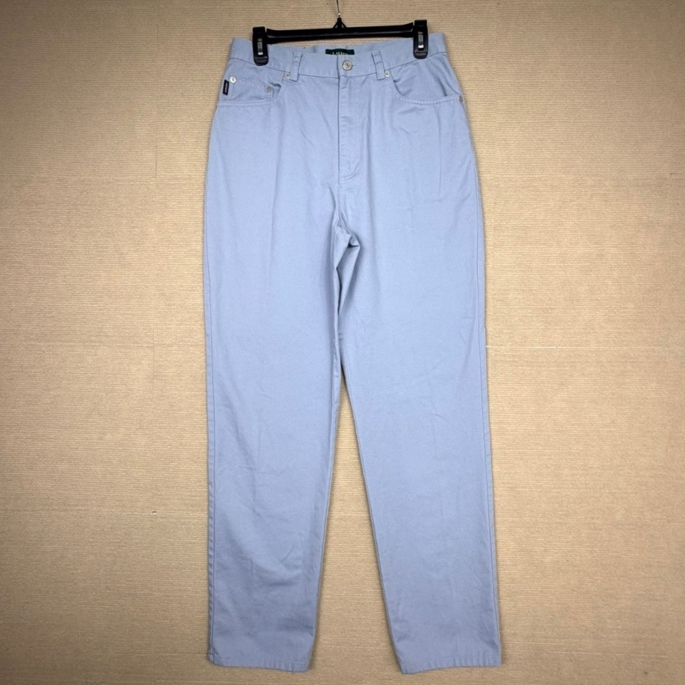 Lauren Ralph Lauren Womens High Rise Straight Leg Pants Blue Size 8